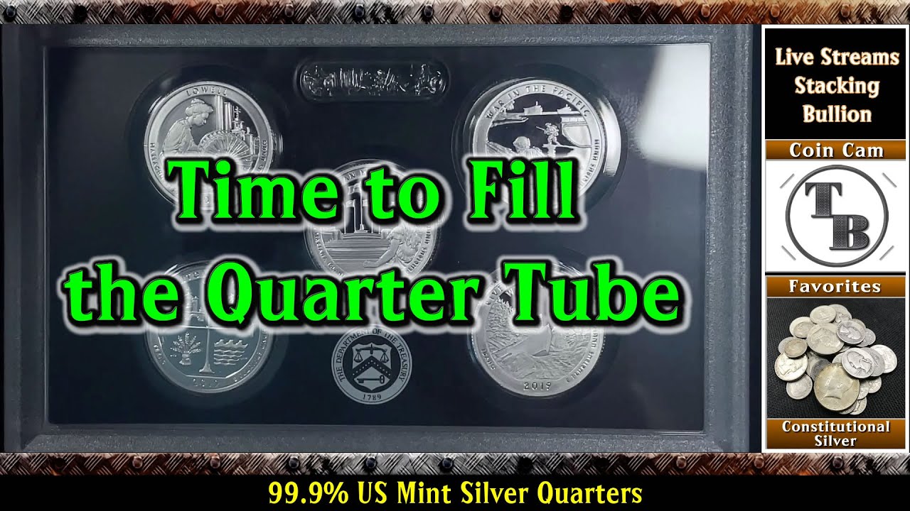 Beautiful 2019 US Mint .999 Silver Quarters! Finally Enough Pure Silver Quarters to Fill a Tube!