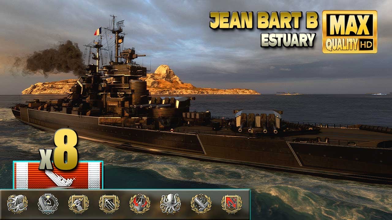 Линкор "Жан Барт Б" жесткий толчок - World of Warships