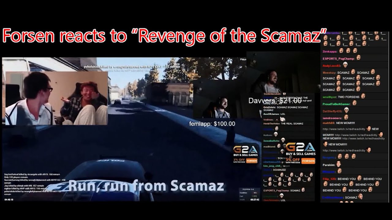 Forsen's  reaction to Revenge of the Scamaz
