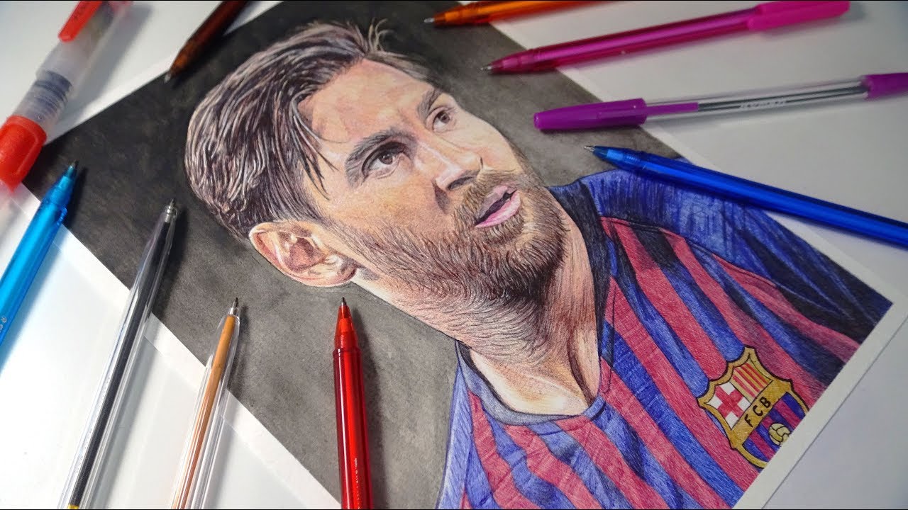 MESSI Pen Drawing | FC BARCELONA - DeMoose Art