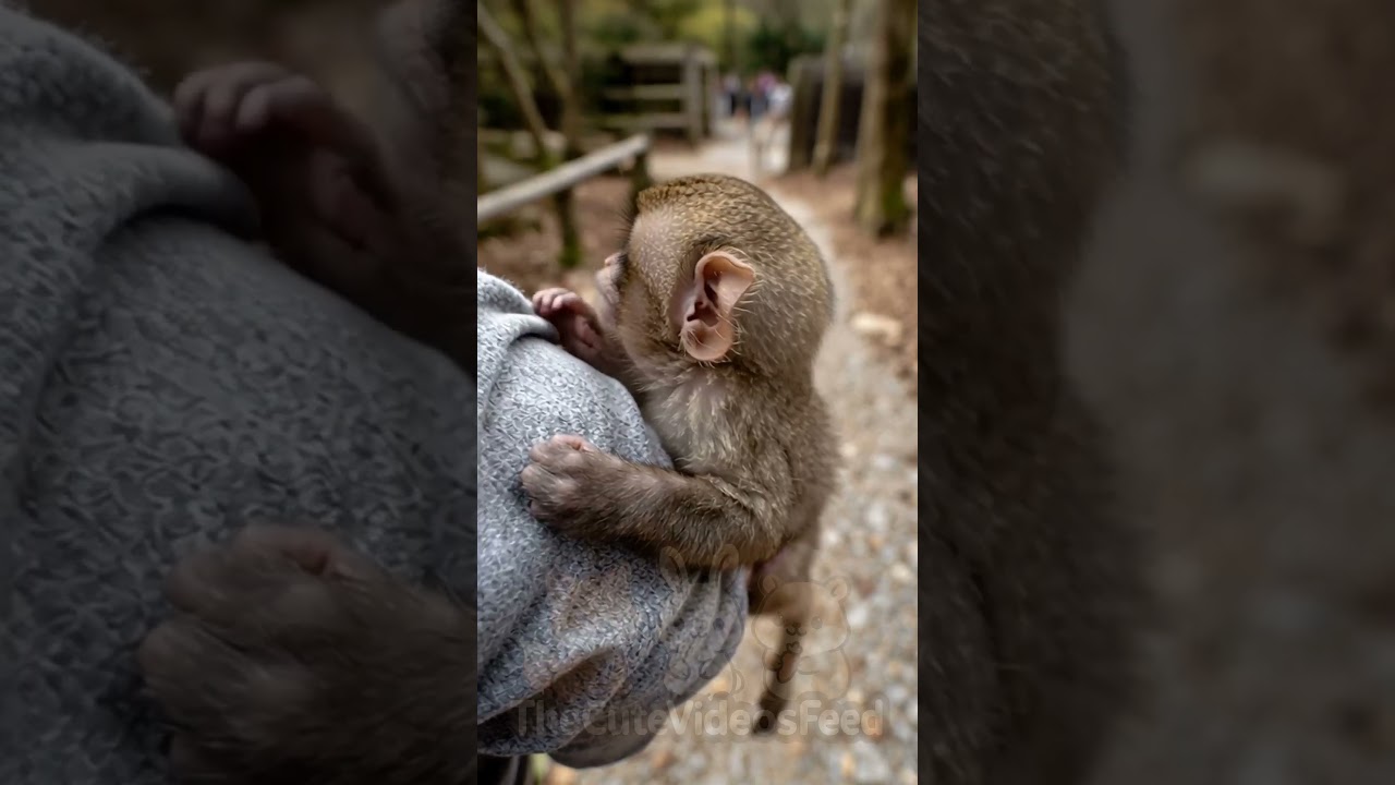 Just a Baby Monkey Making a New Friend