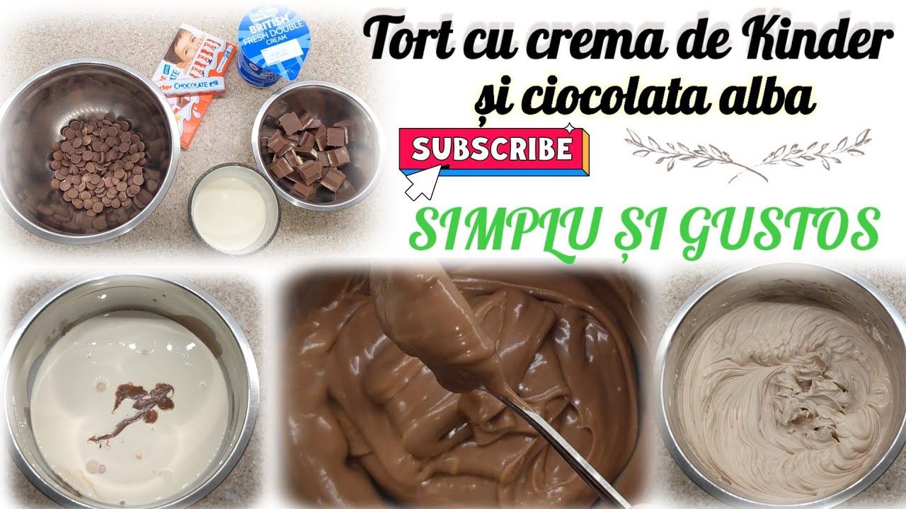 Tort cu crema de Kinder și ciocolata alba 🤗