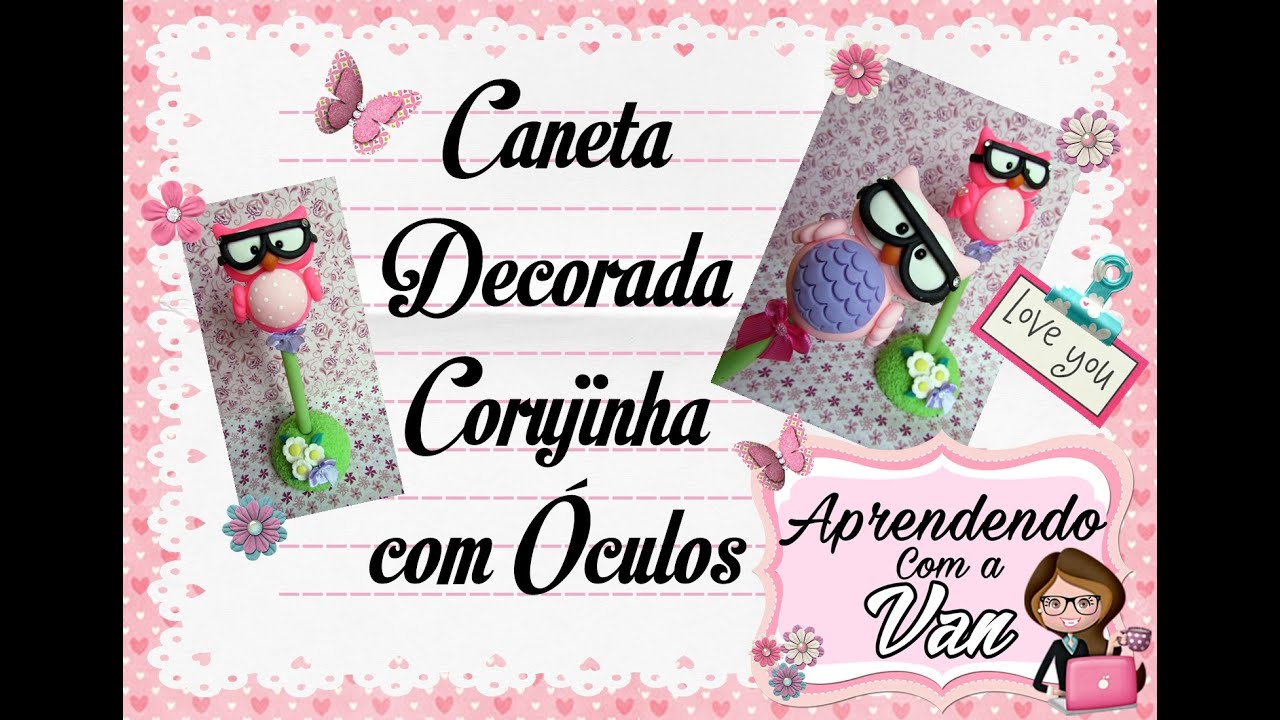 (DIY) Caneta Corujinha de Óculos em Biscuit (Dia dos Professores)