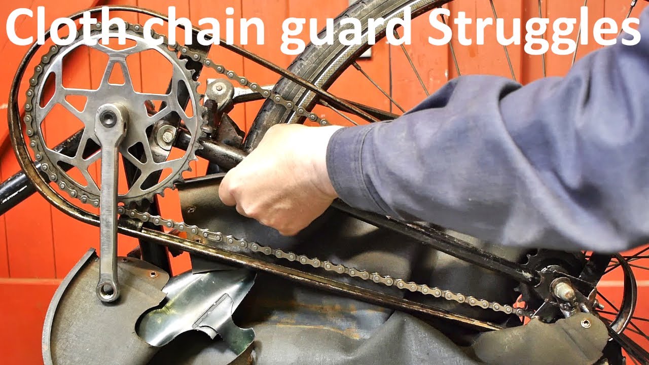 Installing an old cloth chain guard on my vintage Dutch Union bicycle