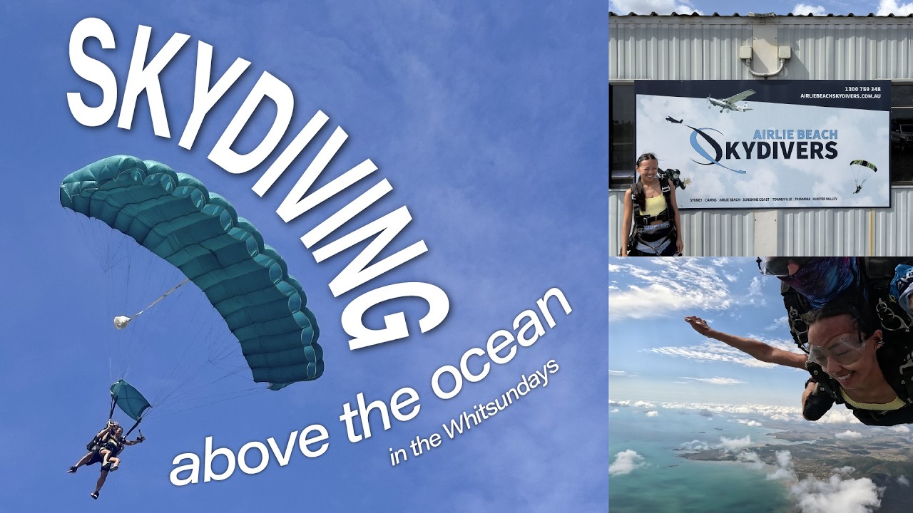 SKYDIVING ABOVE THE OCEAN