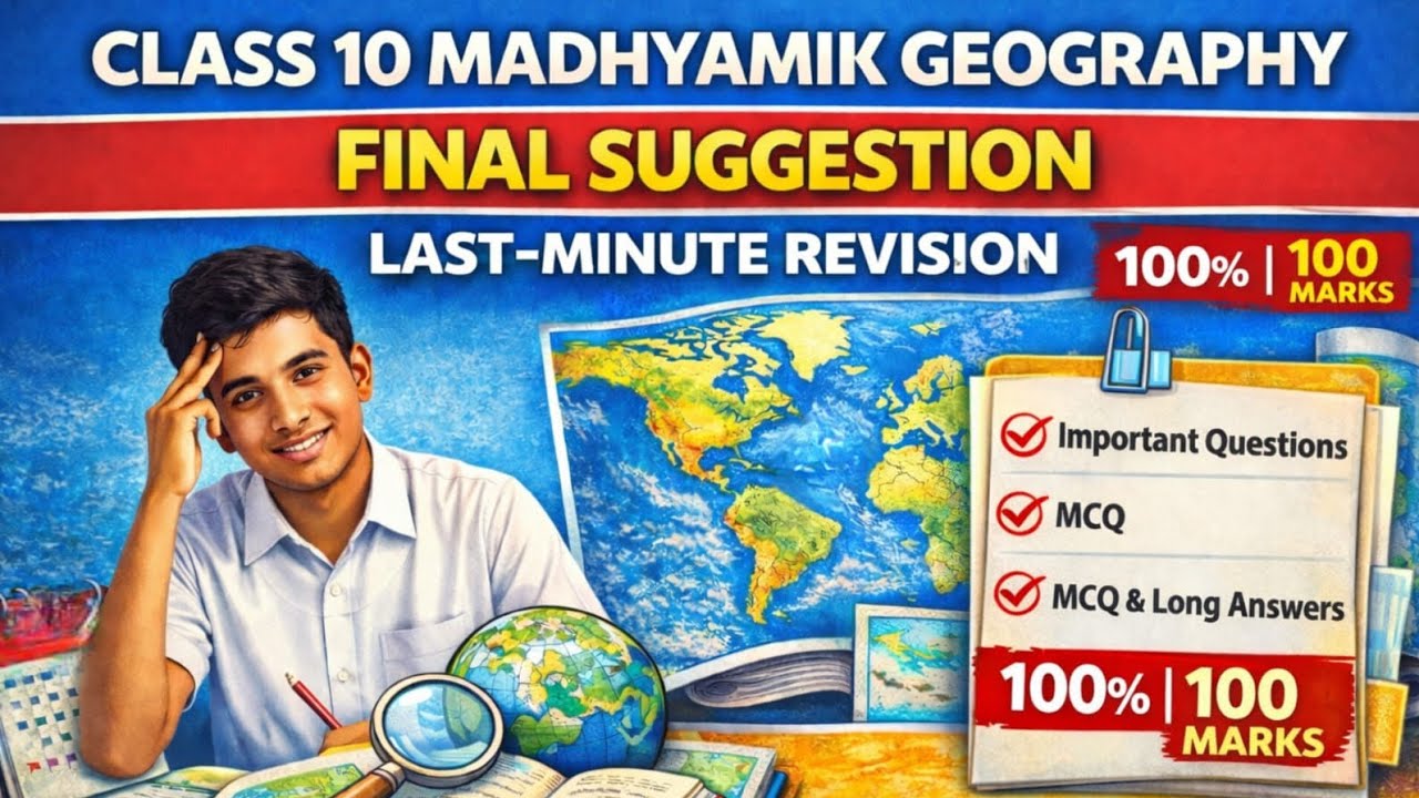 মাধ্যমিক ফাইনাল ভূগোল সাজেশন২০২৬।  লাস্ট টাইম সাজেশন ১০০% ,এই গুরুত্বপূর্ণ প্রশ্নবলী দেখে যাবে।।