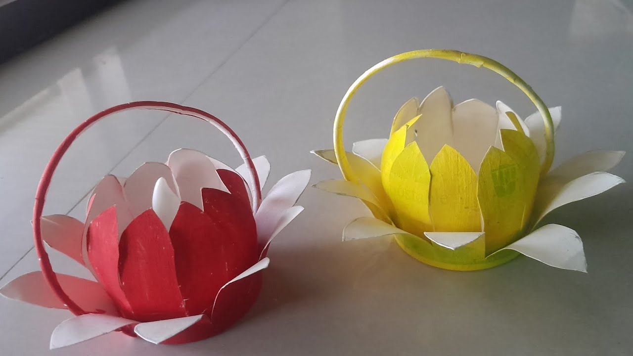 DIY Beautiful  lotus shaped paper cup craft|SIMPLE DIY paper cup craft #diy #artandcraft #paperart 