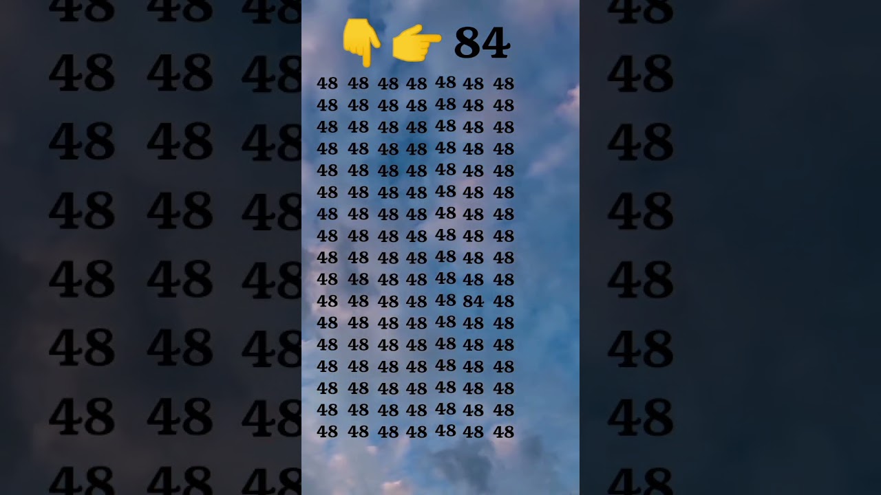 Observation Visual Test:Only Visual Test: Find 95 in 8 second #mathskills #iqtest #shortsfeed #yt