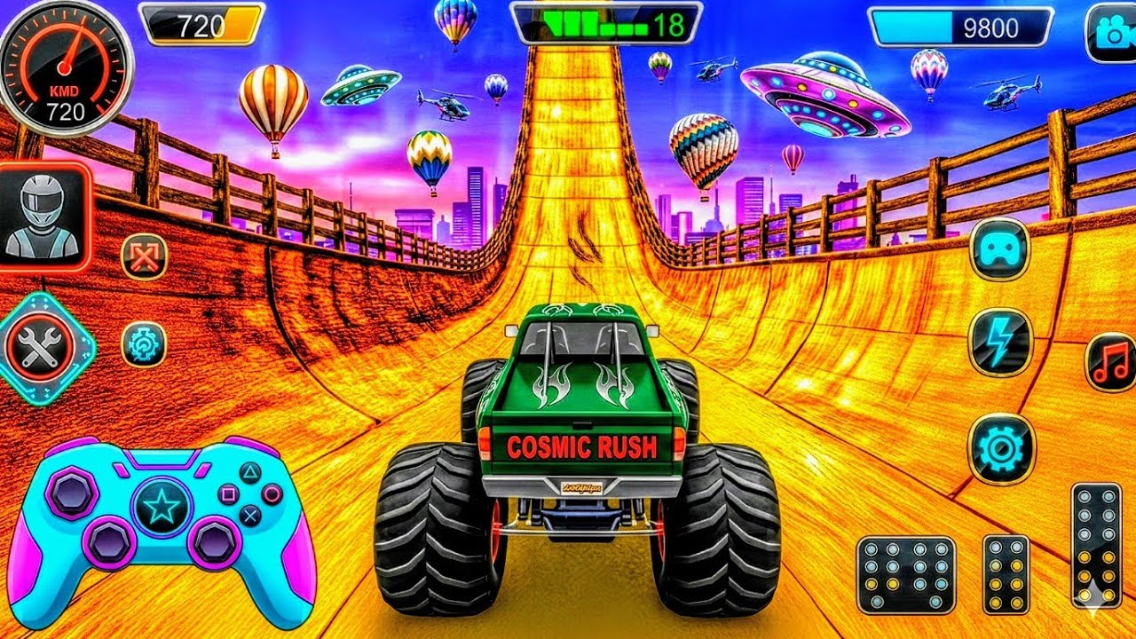 Top 10 Monster Truck Stunts 🚛🔥 Biggest Mega Ramp & Impossible Car Stunt Gameplay | Monster Jam Game