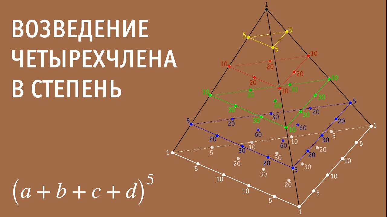 Возведение четырехчлена в степень