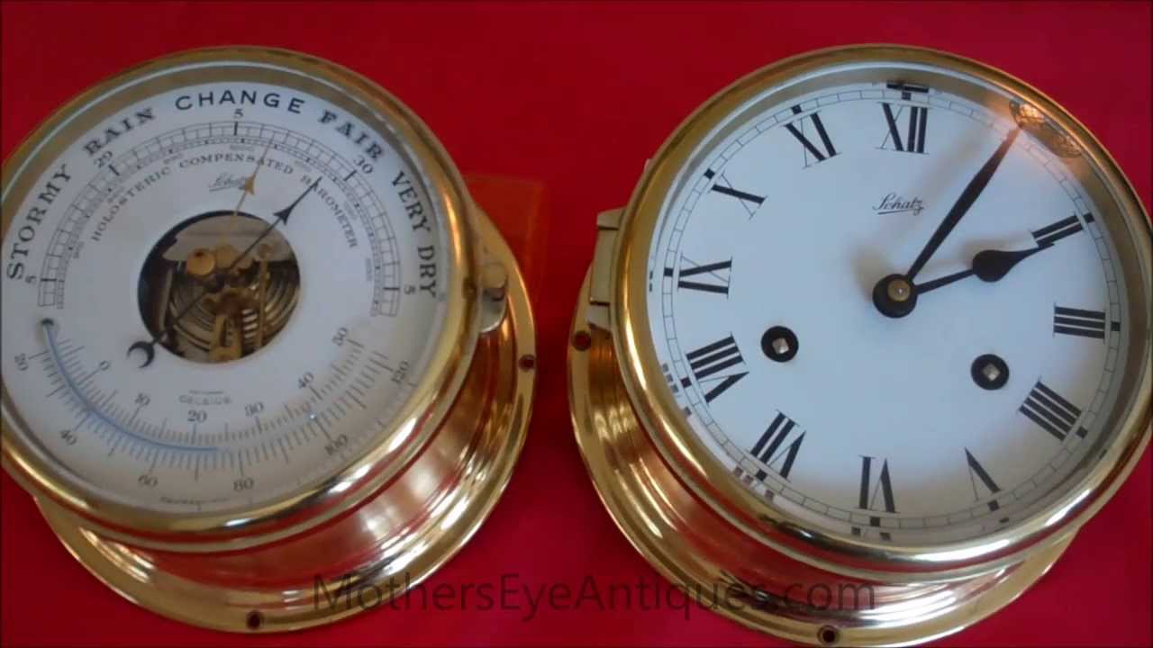 Schatz Nautical barometer and clock