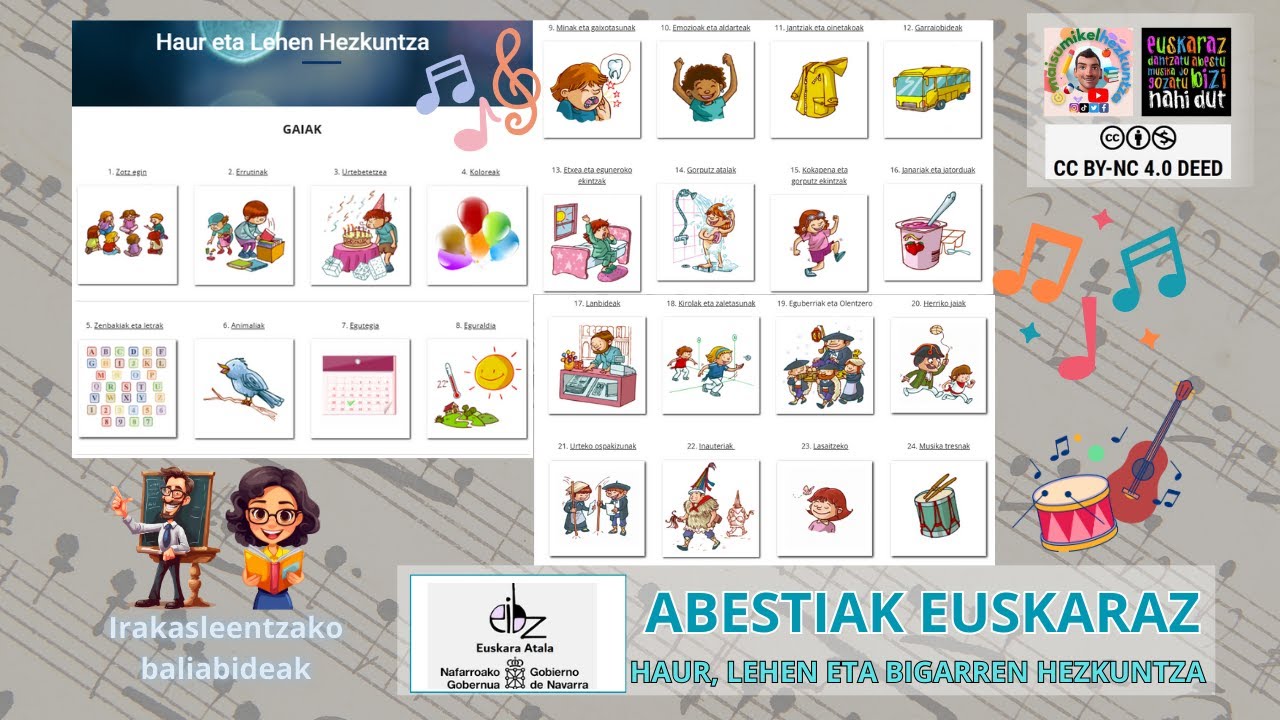 Umeentzako euskarazko abestiak: Nafarroako Gobernuaren baliabideak | Irakasleentzako baliabideak