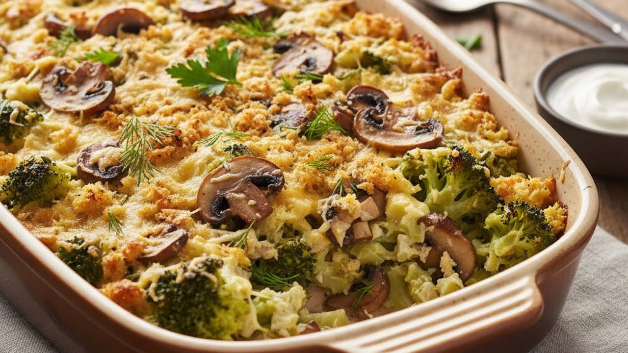 I can't stop eating this casserole. Delicious broccoli recipe