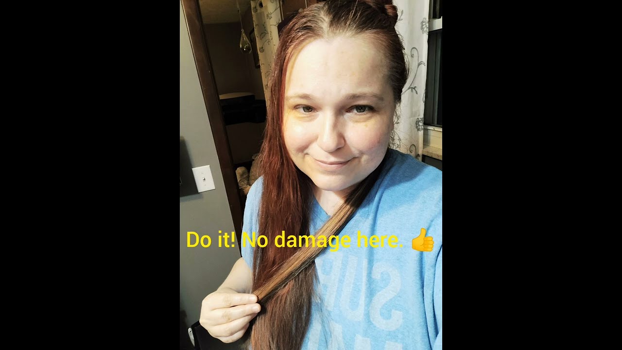Color oops strand test on dark red semi-perm ESalon hair dye. It worked & No damage! 👍👍