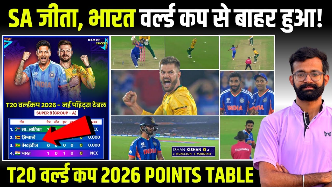 T20 World Cup 2026 Points Table After Today's Match | IND vs SA After Match Points Table World Cup