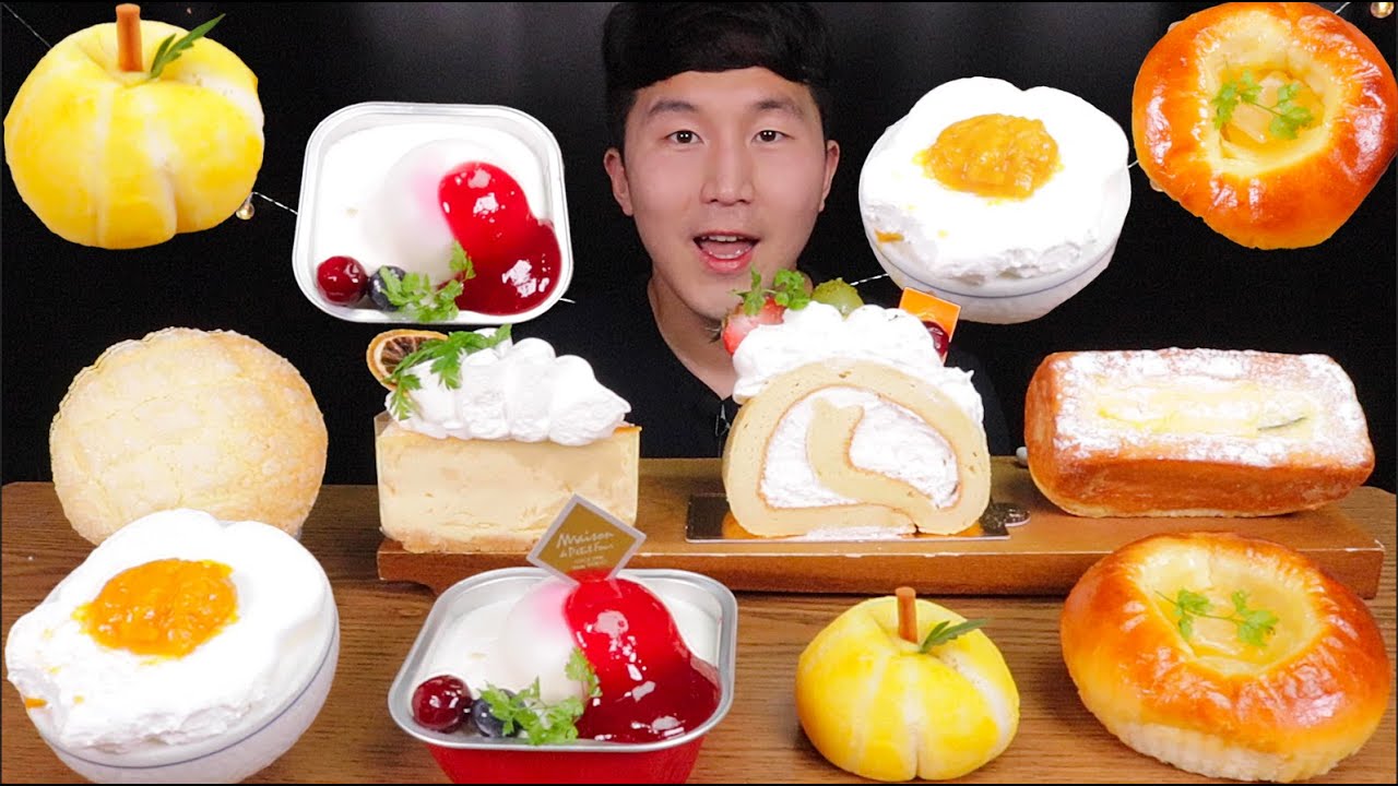 [SUB]빵이 일단 너무 이쁘잖어?! 이진상회 디저트 먹방(Rice cheese cake, fried egg, condensed milk bread)#MUKBANG