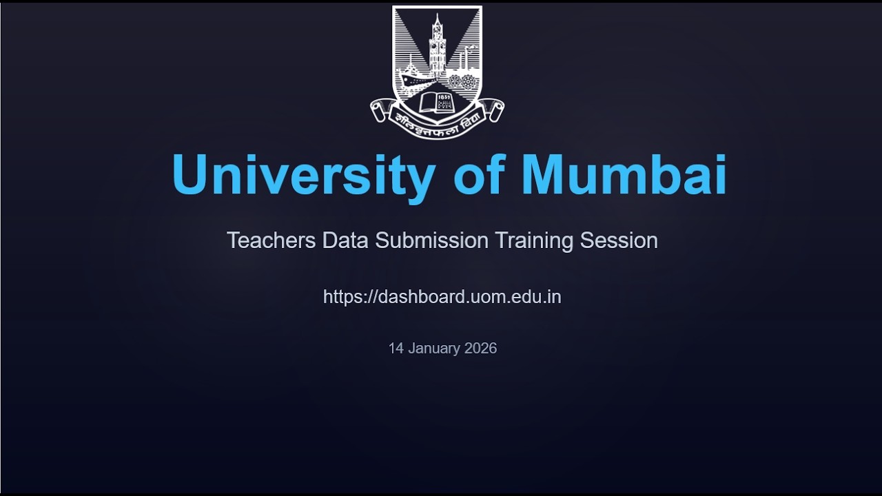 Project e-Samarth – University of Mumbai | Training on e-Samarth ERP - Teacher Data Submission
