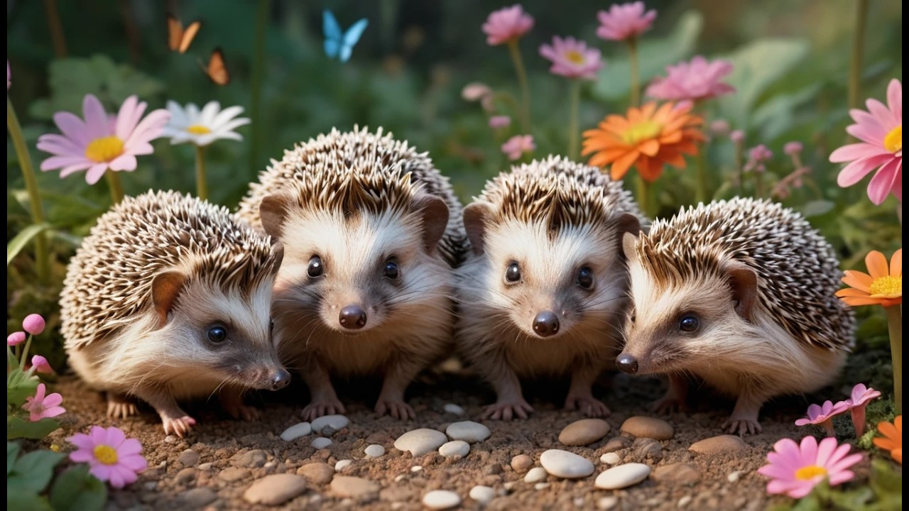 Five Little Hedgehogs Sniff Sniff Sniff 🦔 | Garden Nature Sounds & Counting Rhyme