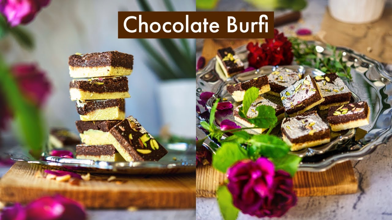 Easy Chocolate Burfi Recipe - No Mawa, No Condensed Milk -  Raksha Bandhan Sweet - Indian Mithai