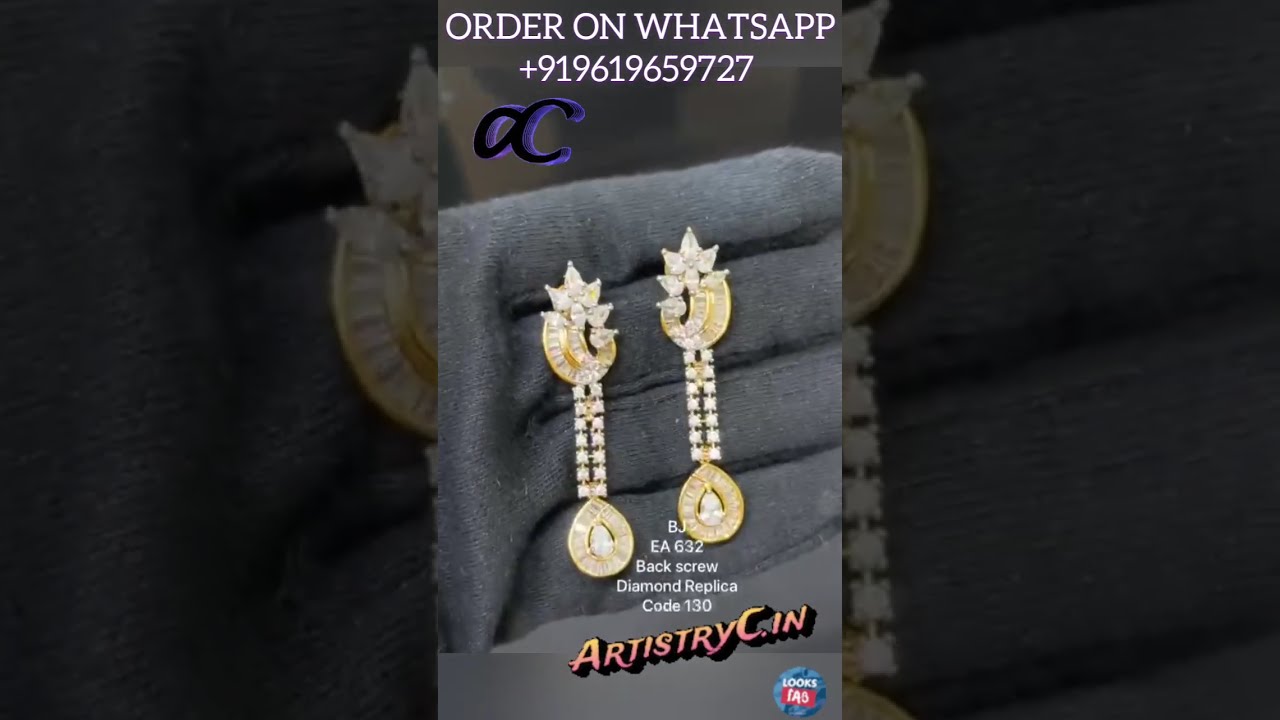 AD Diamond Earrings - Kaan ki Bali - Order on Whatsapp 9619659727 ArtistryC.in