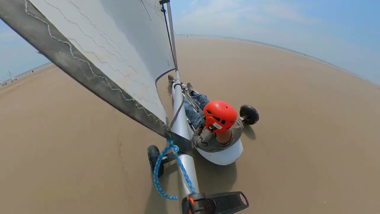 Char à voile, vitesse, dérapage et levée de roue.