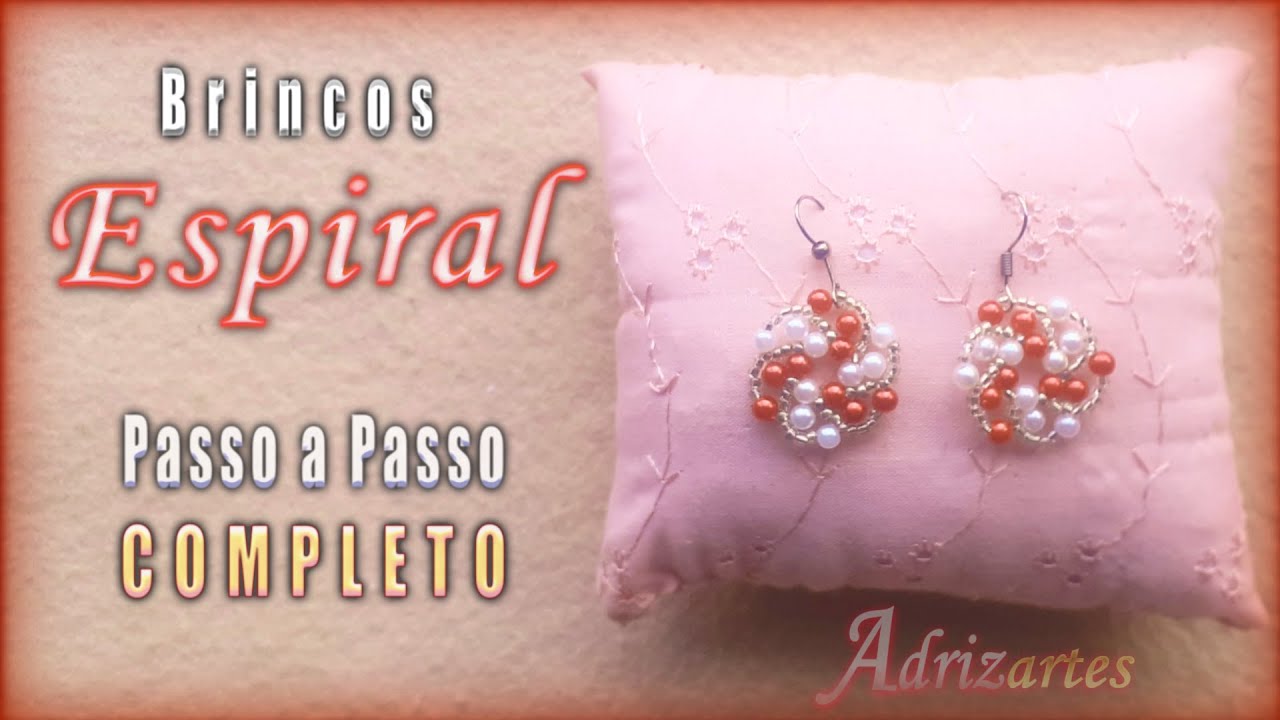 Como fazer Brincos de Pérolas e Miçangas Espiral - Adrizartes Bijuterias Fácil de Fazer
