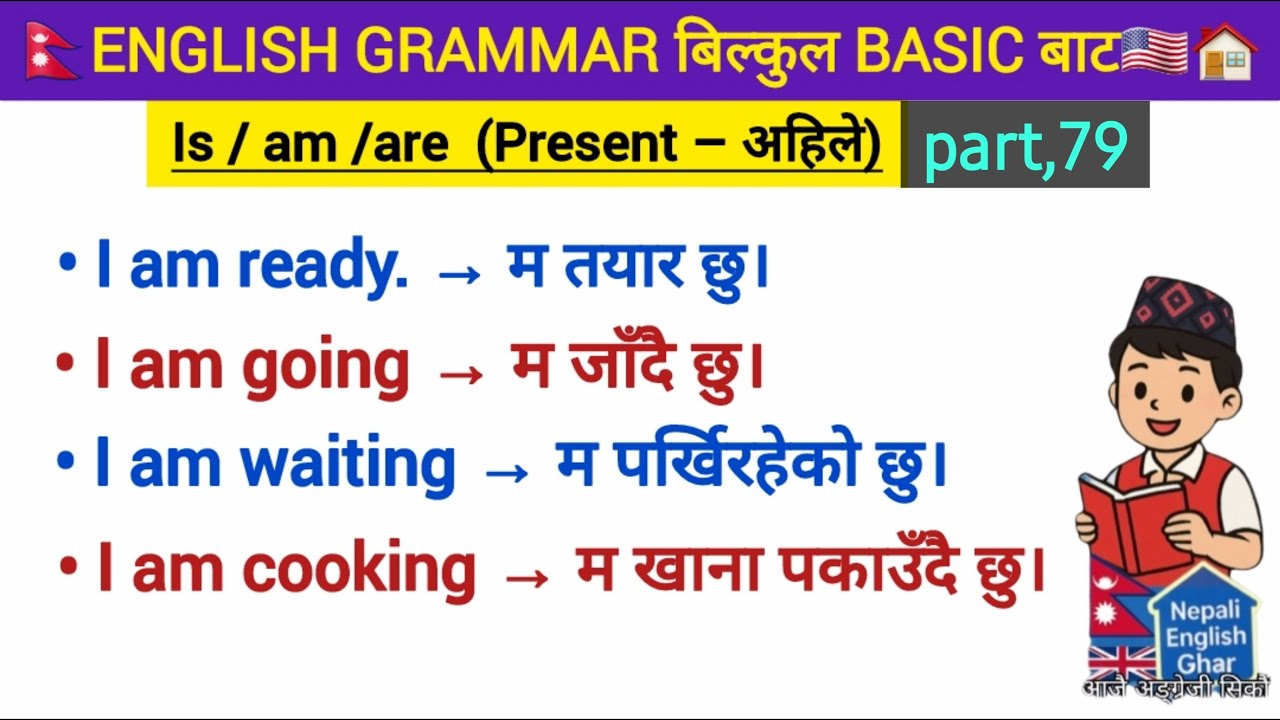 Basic English Grammar Words in Nepali | AM IS ARE | WAS WERE | DO DOES DID | HAVE HAS HAD part, 79
