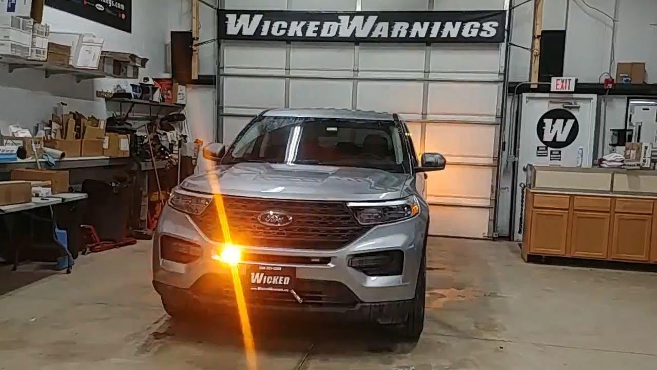 2020 Ford Explorer 4-Corner Amber Strobe Light Kit with Install Guide