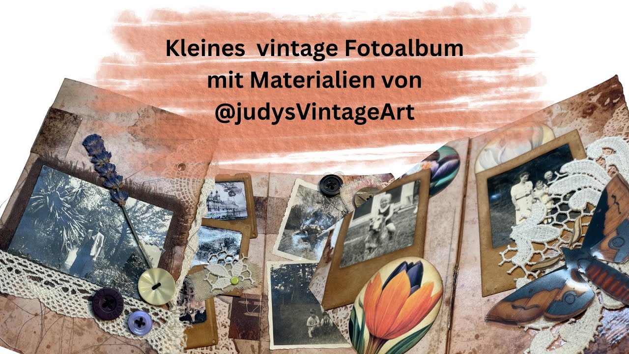 Kleines Vintage Fotoalbum mit Materialien von @JudysVintageArt ; #junkjournal #haul 