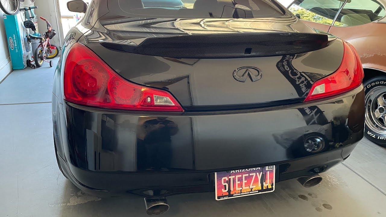 G37 Carbon Fiber Wing + Carbon Mirror Install