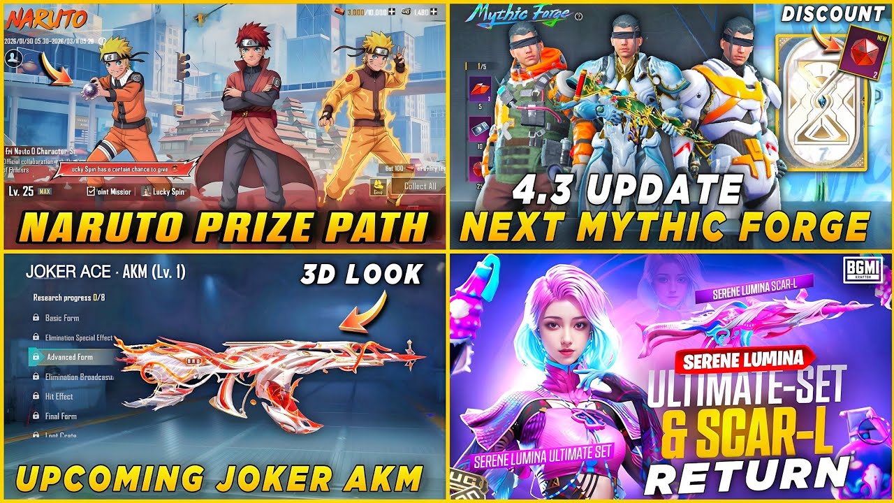 🔴 NEXT PRIZE PATH CONFIRM | MYTHIC FORGE 4.3 REWARDS BGMI | NEXT GILT AKM SKIN | RETURN ULTIMATE SET