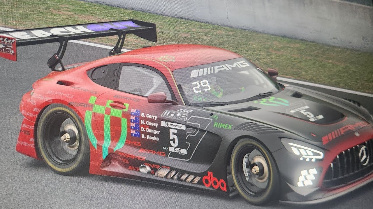 Brakes glow red at the chase in the Bathurst 12 hour practice session.