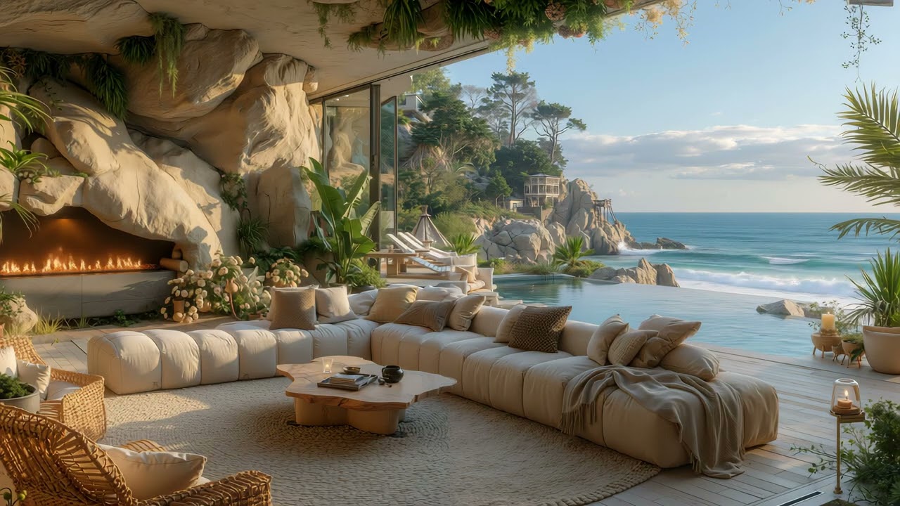 Morning Piano Cafe Balcony 🌿 Calm Piano Music with Nature for Tranquil Ambience