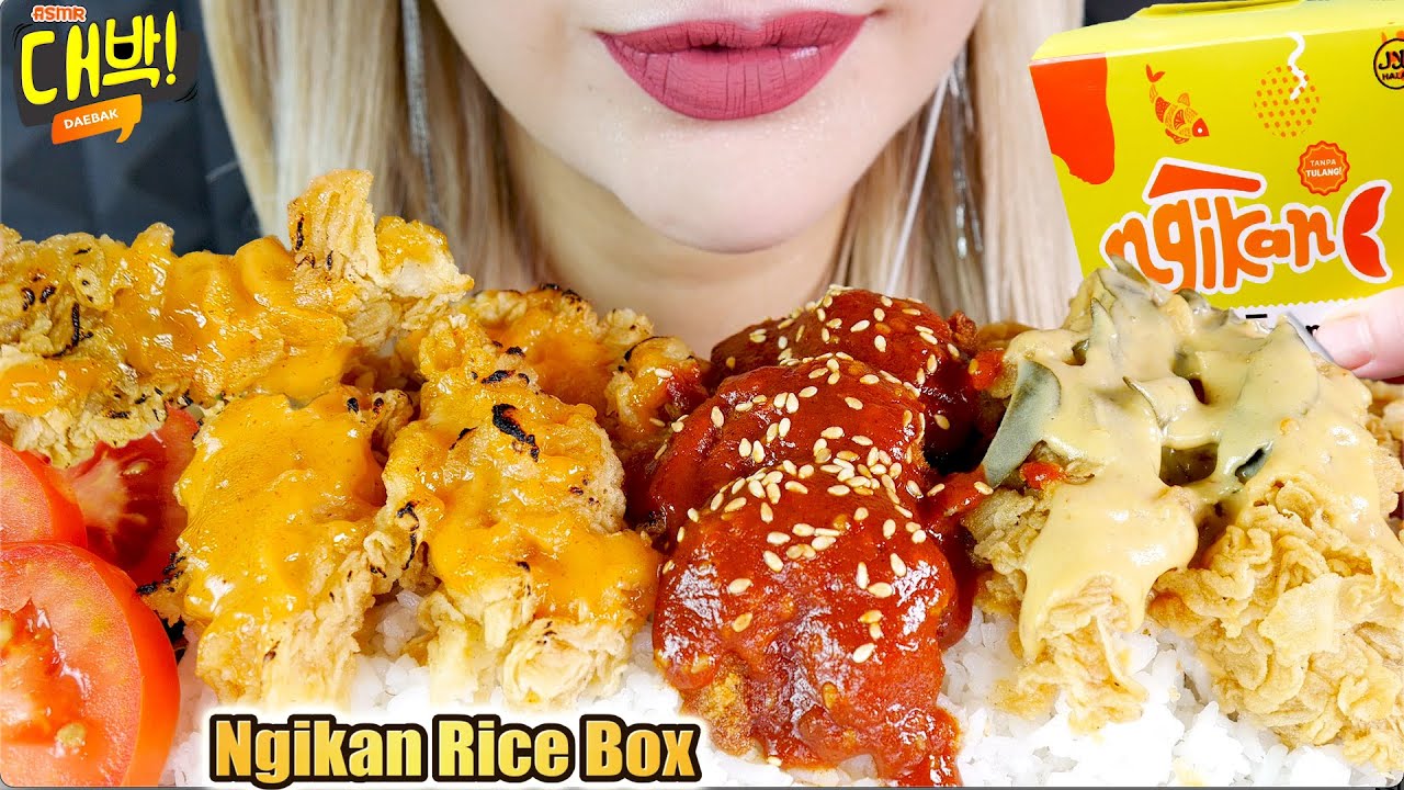 ASMR 😻🐟MENU NGIKAN TERBARU | RICE BOX NGIKAN SAUS SALTED EGG, MENTAI & NGUDANG GOCHUJANG🌶