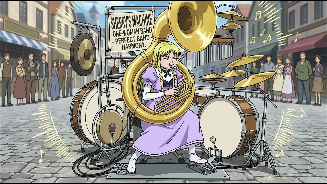 Zatch Bell (2009) Sherry Belmont Playing Sousaphone With Music Instruments Scene (English Dub)