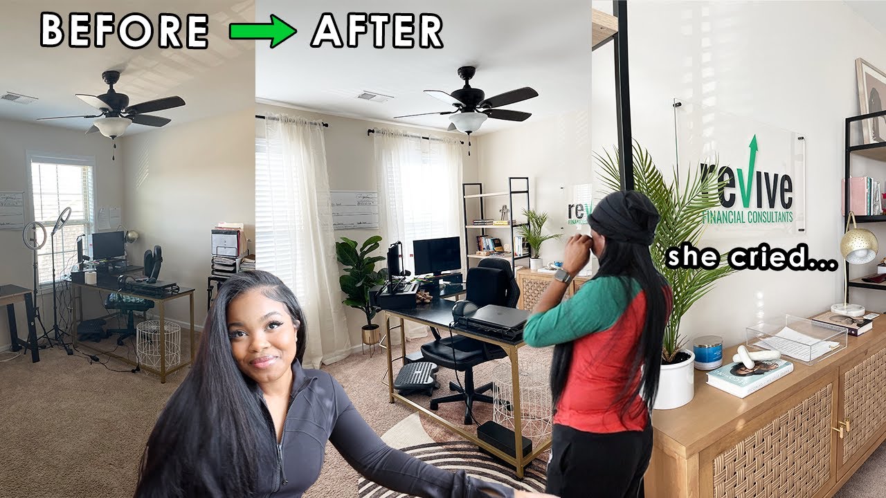 SURPRISING MY MOM WITH A HOME OFFICE MAKEOVER FOR CHRISTMAS! *emotional*