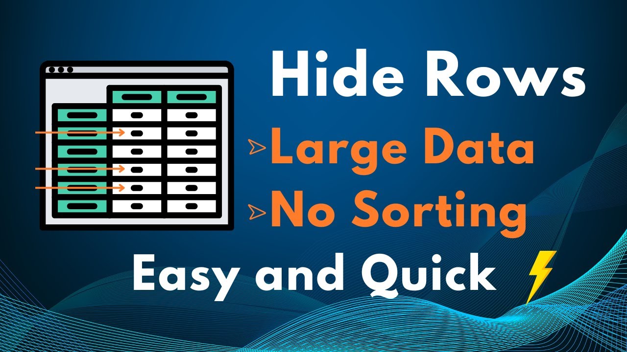 Hide rows very easily in large data in Excel !!