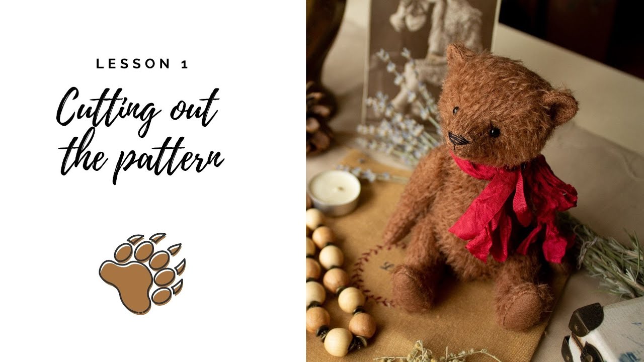Cutting out the teddy bear pattern / Вырезаем выкройку мишки тедди / Sewing tutorial for beginners