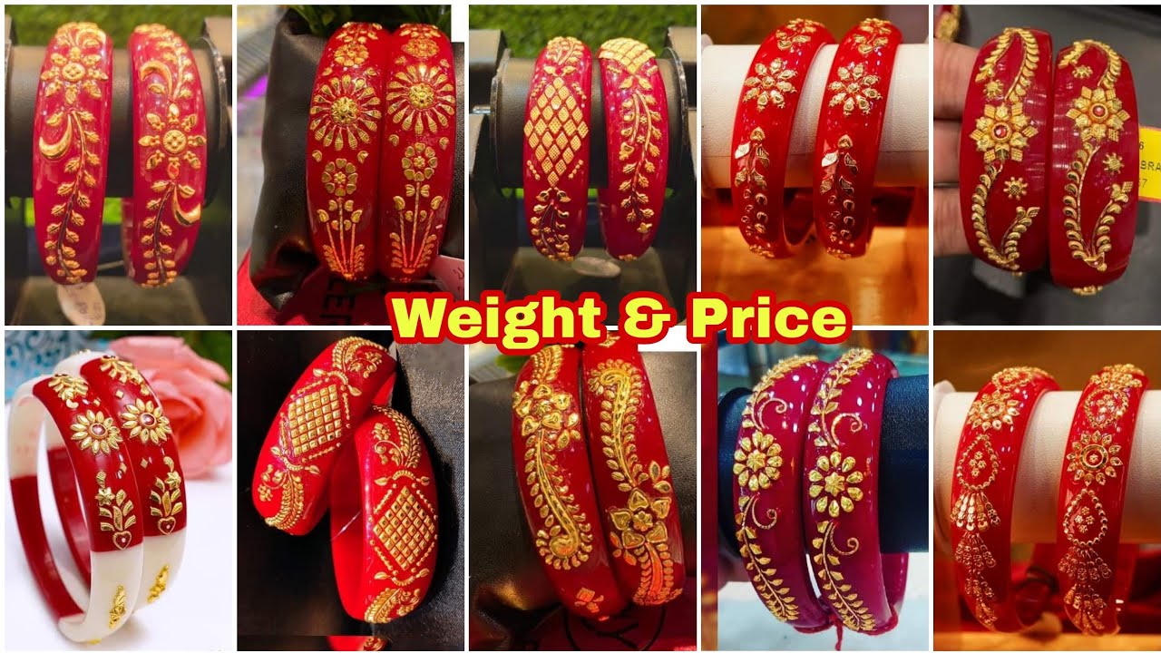 Beautiful Gold pola bangles designs with weight & price // Gold Pola Badhano@Sanchita's simple life