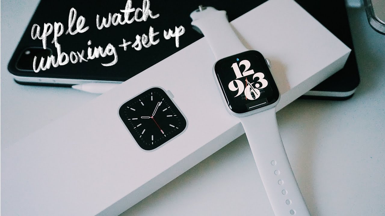 unboxing apple watch series 6 silver + initial set up (aluminium, 44mm)