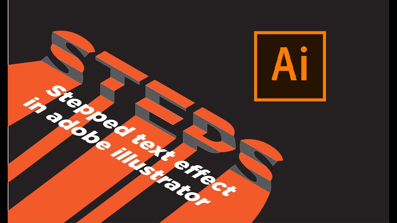 Stepped text effect in adobe illustrator