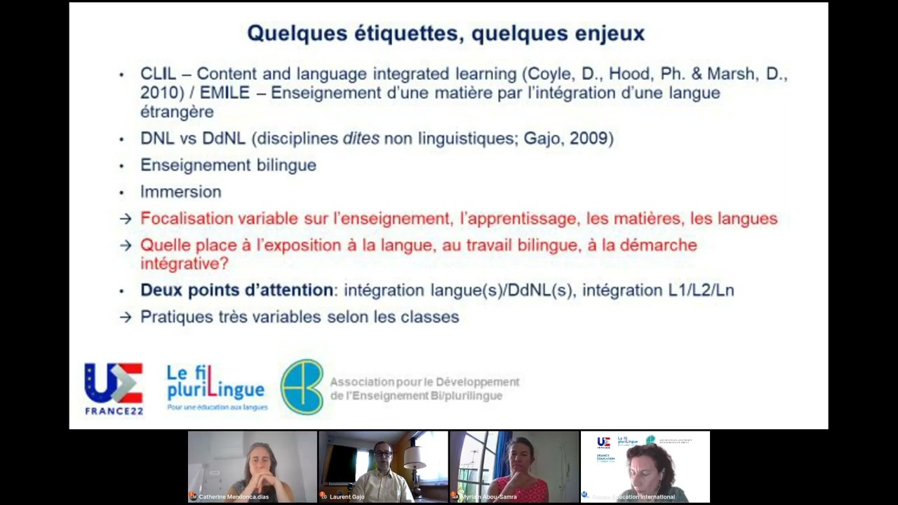 Éducation bi/plurilingue  : enjeux et pratiques disciplinaires // Webinaire Le fil plurilingue