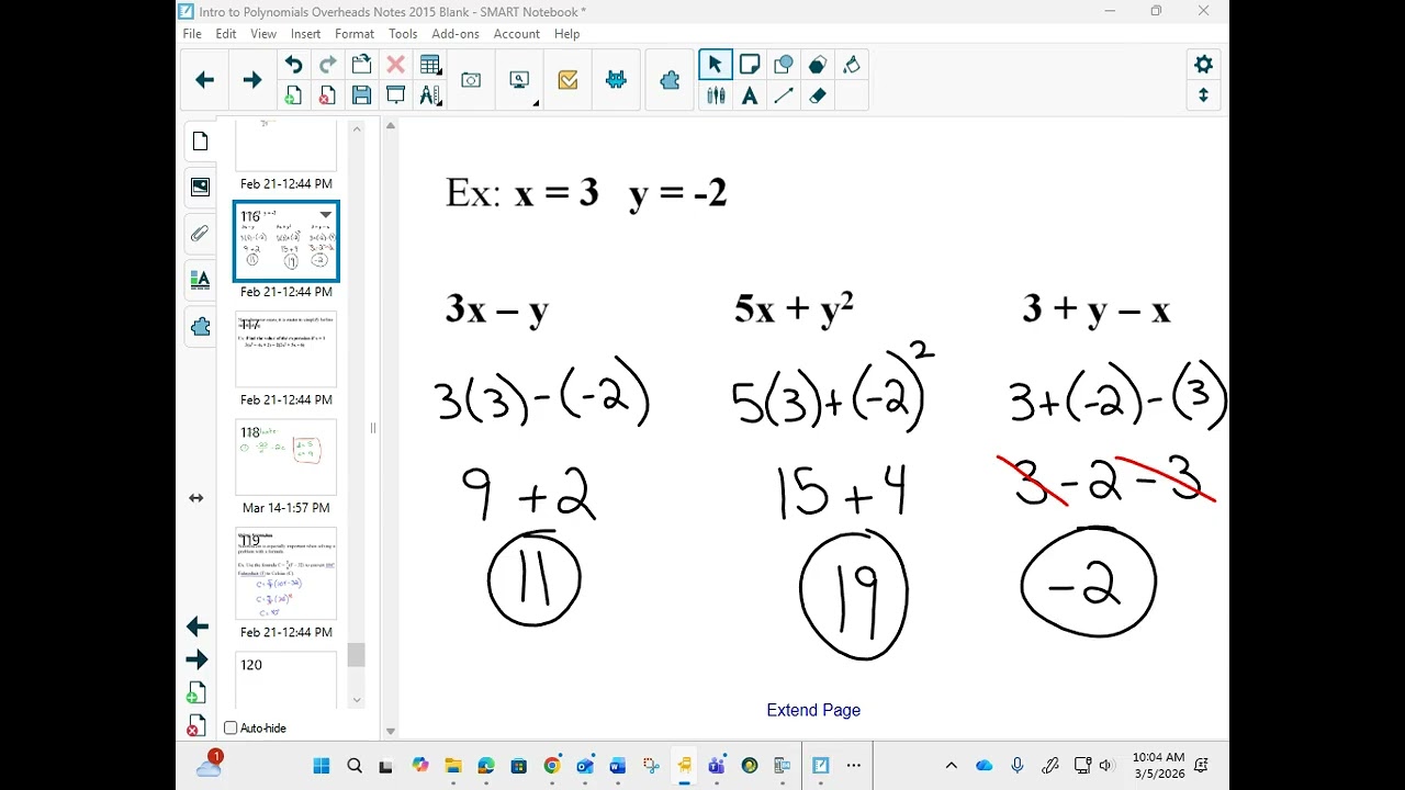 10FT Evaluation Expressions by Substitution