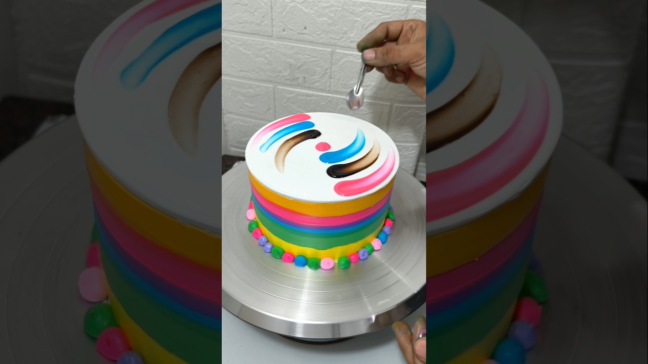 mix jelly colour ful cake Design