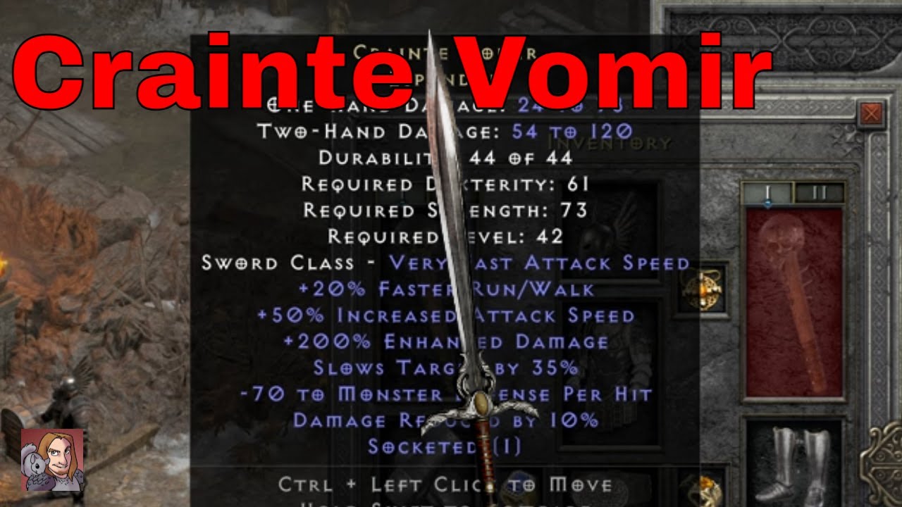 D2R Unique Items - Crainte Vomir (Espandon)