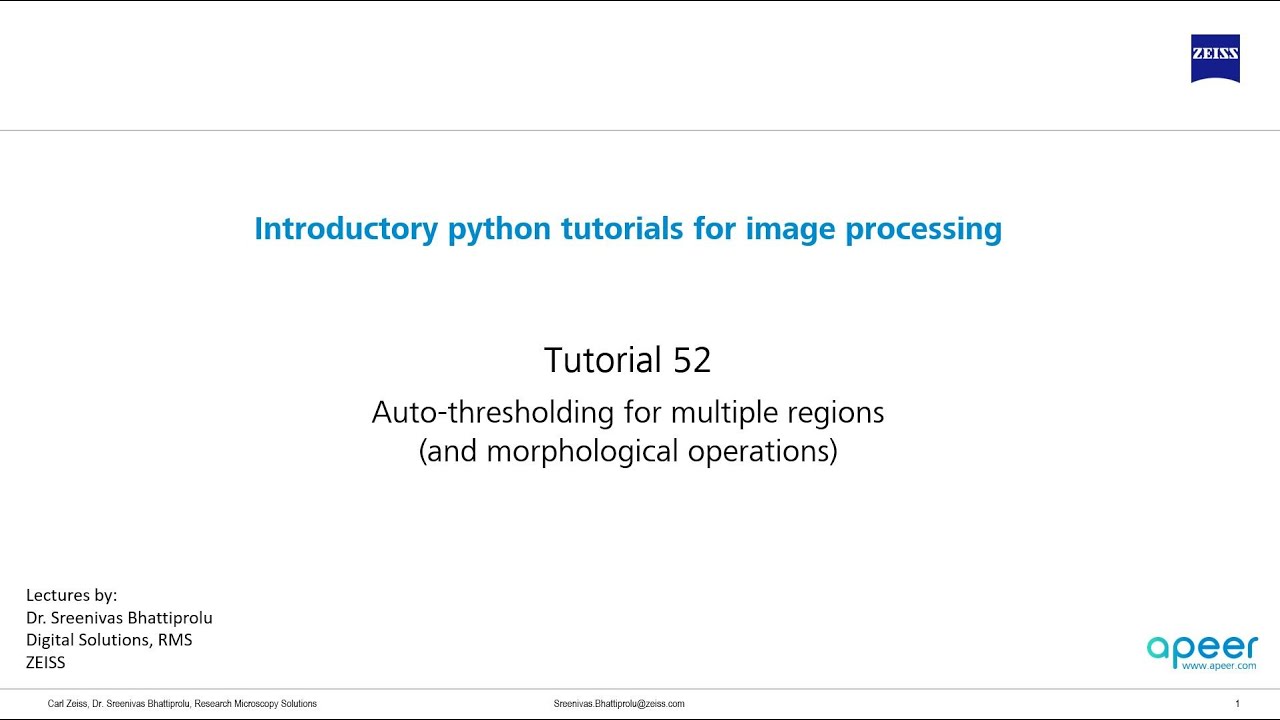 Tutorial 52 - Auto-thresholding for multiple regions ​using multi-otsu