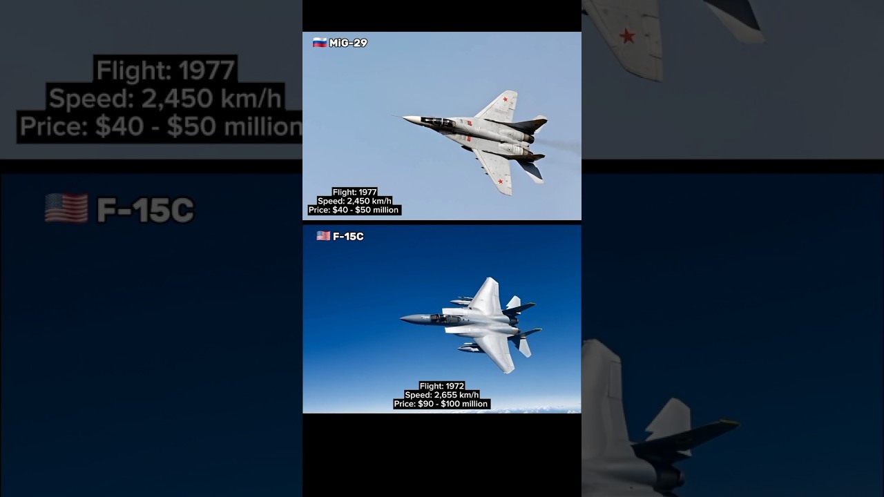 F-15C vs MiG-29 Comparison #aviation #military #trending