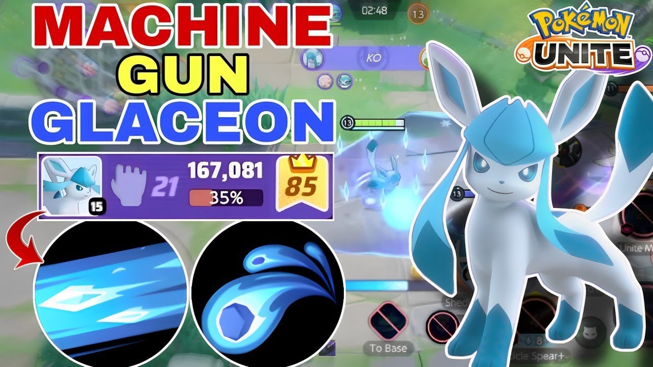 170K DAMAGE | MACHINE GUN GLACEON Just Melting Opponents on the Battlefield | Pokemon Unite