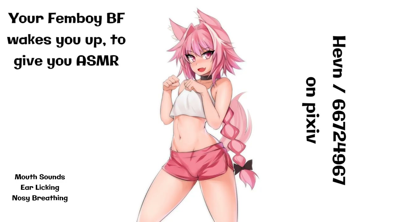 Your Femboy BF wakes you up to give you ASMR ❤️ [RP, EAR LICKING]
