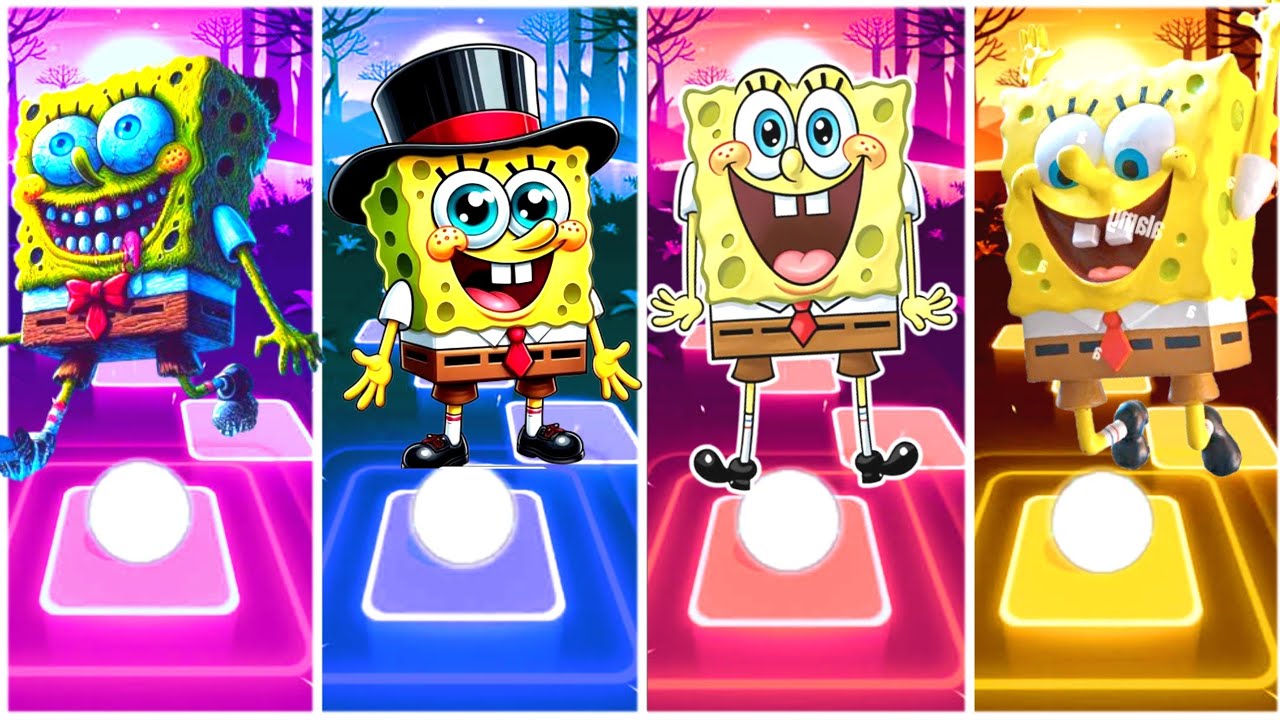 Patrick Star 🆚 Sandy Cheeks 🆚 Spongebob 🆚 Plankton - Tiles Hop Battle🇱🇷🇱🇷❤️